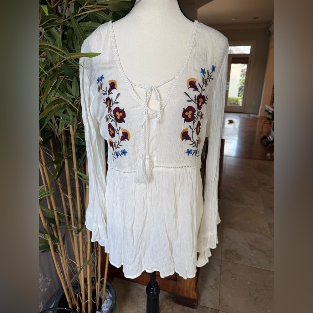 CLICHE’ boutique lady size large 100% cotton blouse, new embroidered - Picture 3 of 14